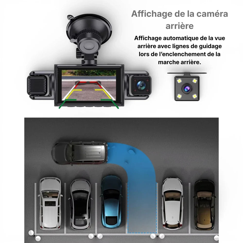 DashProtect — Caméra embarquée 4 objectifs avec vision nocturne & mode parking intelligent